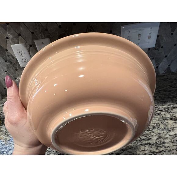 Fiesta Fiestaware HLC Apricot Serving Dish USA Homer Laughlin 8 1/4" Round Vtg - Picture 8 of 10